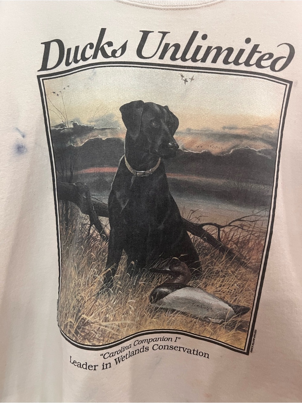 The Marathon Clothing Cream Ducks Unlimited Dog Graphic Long Sleeve